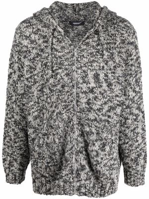 UNDERCOVER mélange-effect knitted hoodie - Grey