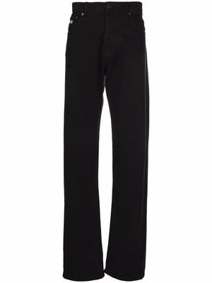 MSGM logo-print straight-leg trousers - Black
