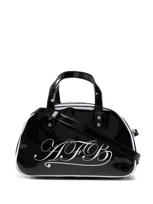 AFB signature logo-print shoulder bag - Black