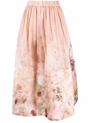 ZIMMERMANN floral print A-line skirt - Neutrals