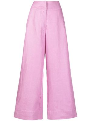BONDI BORN Palma organic linen wide-leg trousers - Pink