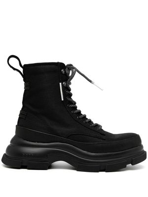 Both chunky lace-up sneaker boots - Black