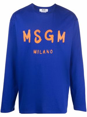 MSGM logo long-sleeve top - Blue