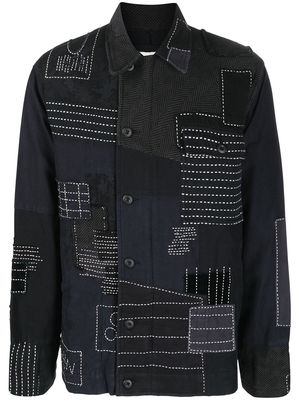 Maharishi patchwork-detail shirt jacket - Blue