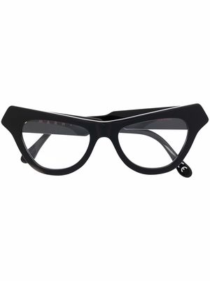 Marni Eyewear logo cat-eye glasses - Black