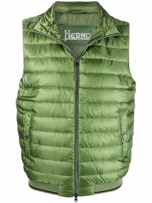 Herno quilted zip-up gilets - Green