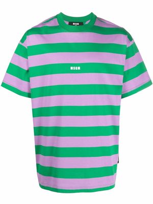 MSGM logo striped T-shirt - Green