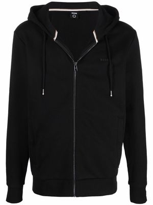 BOSS chest logo-print hoodie - Black