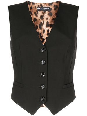 Dolce & Gabbana leopard-print waistcoat - Brown