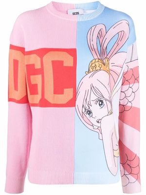 Gcds x One Piece Shirahoshi print jumper - Pink