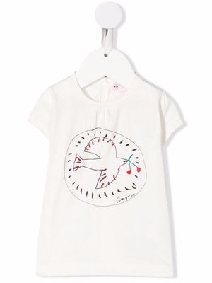 Bonpoint bird-print T-shirt - White