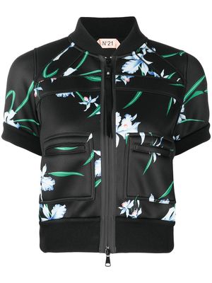 Nº21 floral-print bomber jacket - Black