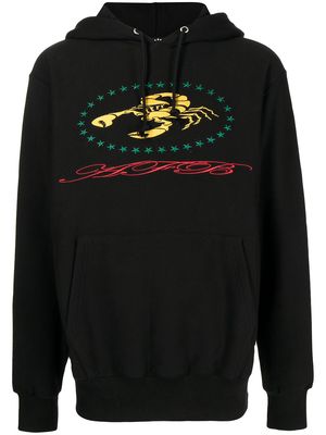 AFB embroidered-scorpion logo hoodie - Black