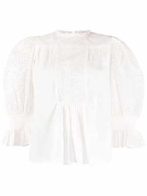 byTiMo broderie-anglaise design blouse - White
