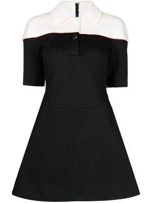 SHUSHU/TONG bi-colour A-line shirt dress - Black