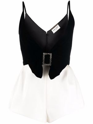 Saint Laurent bow-embellished playsuit - Black