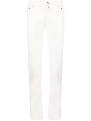 Jacob Cohen logo-patch slim-cut trousers - White