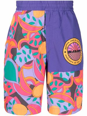 Isabel Marant patterned high-waisted shorts - Purple