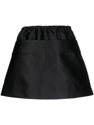 SHUSHU/TONG layered-waist duchess satin mini skirt - Black