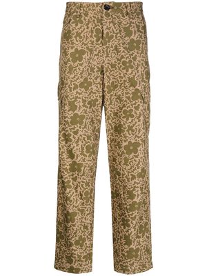 PS Paul Smith floral-detail trousers - Brown