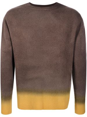 Nick Fouquet ombré-effect long-sleeved sweater - Brown