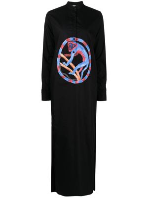 Stella Jean motif cotton dress - Black