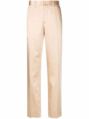 Sunflower pinstripe metallic-sheen tailored trousers - Neutrals