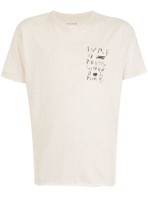 Osklen graphic-print rolled-trim T-Shirt - Neutrals