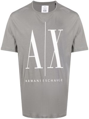 Armani Exchange logo-print crewneck T-shirt - Grey
