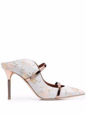 Malone Souliers Maureen floral-print mules - Blue
