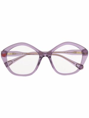 Chloé Kids pentagonal-frame heart-detail glasses - Purple
