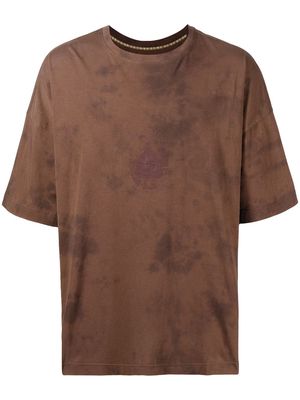Ziggy Chen Oversized Double graphic-print T-shirt - Brown