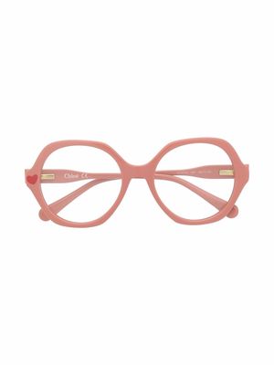 Chloé Kids geometric-frame glasses - Pink