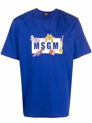 MSGM logo crew-neck T-shirt - Blue