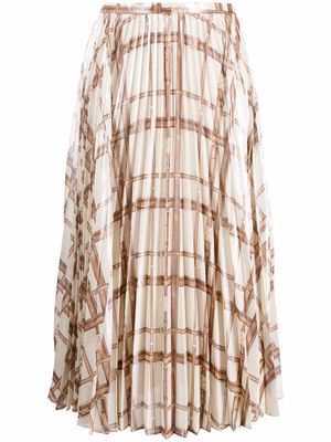 Lauren Ralph Lauren suzu mid-length A-line skirt - Neutrals