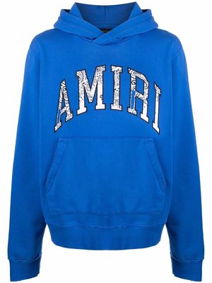 AMIRI logo-patch pullover hoodie - Blue