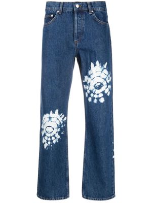 SANDRO tie-dye straight-leg jeans - Blue