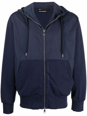 Neil Barrett panelled hooded jacket - Blue