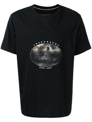 Ziggy Chen graphic-print cotton T-shirt - Black