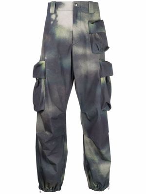 OAMC tie-dye cargo-pocket trousers - Green