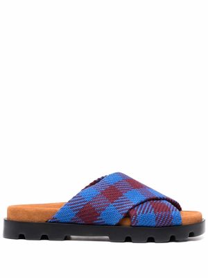 Camper check-print sandals - Blue