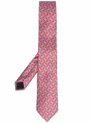 LANVIN graphic-print silk tie - Red