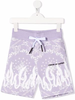 Vision Of Super Kids bandana-print cotton shorts - Purple