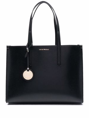 Emporio Armani logo-tag tote bag - Black