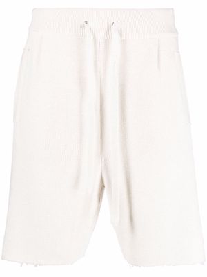 Laneus drawstring cotton knit shorts - Neutrals