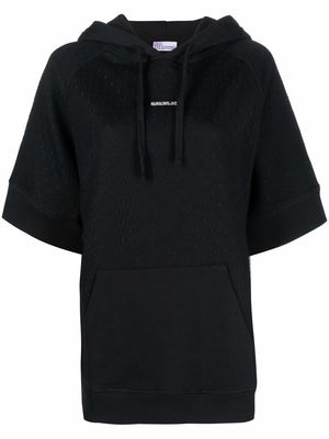 RED Valentino logo-print short-sleeved hoodie - Black