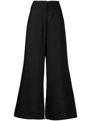 BONDI BORN Palma organic linen wide-leg trousers - Black