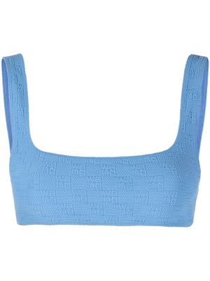 Alexander Wang logo-knit square-neck bikini top - Blue