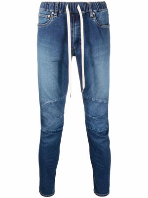 Attachment drawstring-waist skinny jeans - Blue