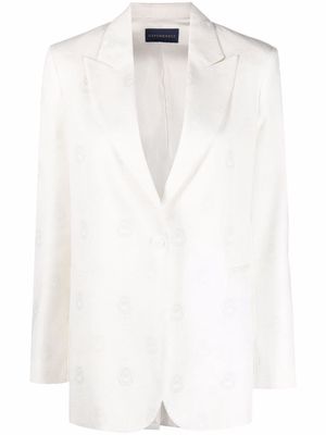 DEPENDANCE patterned single breasted blazer - White